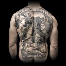 Greek god tattoo sleeve designs. Alo Loco Full Back Black And Grey Tattoo Greek Gods Myth Flickr