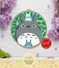 Stitching patterns are ideal for cards, gift tags, samplers or christmas stockings. Totoro Family Digital Download By Stitches Of Creation On Zibbet