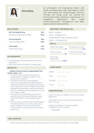 Resume format for civil engineer fresher. Visual Resume Template By Expert Build Resume Hullojobs
