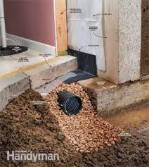 The perforated pipe channels any excess water in the soil under and around your home's foundation into a collection pit. Basement Drainage Drying A Wet Basement Diy Family Handyman