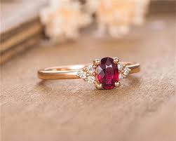 14k Yellow Gold Ring Natural Ruby Diamond Women Ring Oval Shape Ring Precious Gemstone Ruby Engagement Ring Gold Engagement Rings Amethyst Ring Engagement