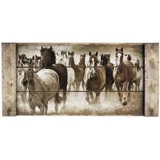 Running Horses Slatted Wood Wall Decor Wood Wall Decor Western Wall Art Ranch House Decor