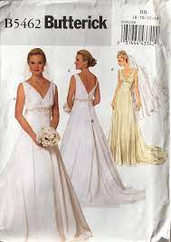 Wedding Gown Pattern Close Fitting Sleeveless Floor Length With Train In Misses Sizes Butterick 5462 Uncut Ff 2010 K3362 In 2021 Wedding Dress Sewing Patterns Wedding Gown Patterns Wedding Dress Patterns
