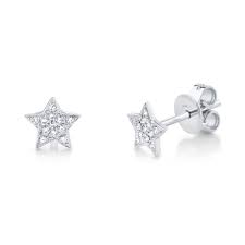 Bamoer fashion jewelry has 18 years of brand experience. 0 07 Ct 14k White Gold Diamond Star Stud Earrings The Diamond Center Where Wisconsin Gets Engaged