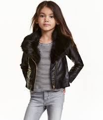 Biker Jacket With Faux Fur Black Kids H M Us Bebe Fashion Girl Outfits Clothes