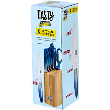 Our efficient seven piece carving set is perfect for any kitchen. Tasty 6 Piece Ombre Knife Set Big W