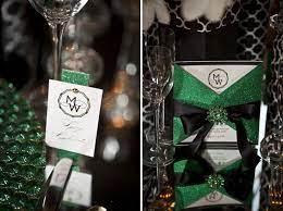 Modern Glamorous Emerald Green Wedding Inspiration Emerald Green Weddings Green Wedding Centerpieces Green Wedding Inspiration