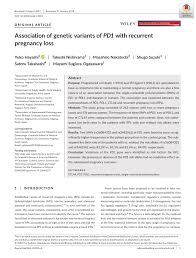PDF) Association of genetic variants of PD1 with recurrent pregnancy loss