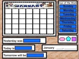 Interactive Kindergarten Calendar January For Promethean