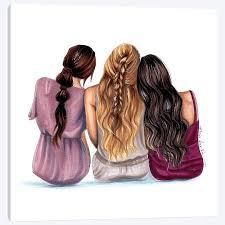 Mom Daughter Day Out Canvas Art By Elza Fouche Icanvas Drawings Of Friends Best Friend Drawings Bff Drawings