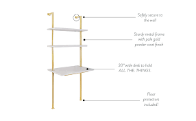 Create a home office with a desk that will suit your work style. Amazon Com Nathan James Theo 2 Shelf Industrial Wall Mount Ladder Small Computer Or Writing Desk White Gold Brass Furniture Decor
