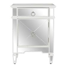 Getting calm shades of nightstands furniture, for example, white help improve you rest and furthermore as these furniture give ease and the contemporary ones are highlighted with polished chrome and stainless steel. World Away Mirrored Nightstand With White Lacquer Edge Claudette Wh Mirrored Nightstand Nightstand Contemporary Nightstand