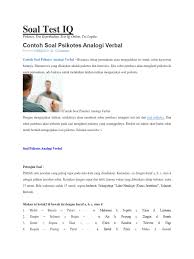 Cara skoring psikotes ist dan aplikasi skoring ist amthauer. Soal Test Iq Docx