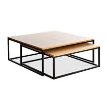 279 Couchtisch Eiche 2er Set Mit Stahlgestell Schwarz Dorado Schwarz Vierkantrohr 14811700 0 Table Basse Table Basse Acier
