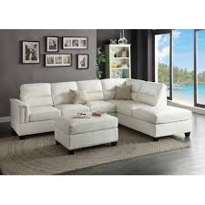 Home decor, bed & bath, curtains & drapes, quilts & comforters Infini Furnishings 112 Wide Faux Leather Reversible Sofa Chaise With Ottoman Leather Sofa Bed Sofa Furniture Furniture