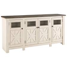 Signature Design By Ashley Bolanburg Antique White Weathered Oak Wood Xl Tv Stand Large Tv Stands Farmhouse Tv Stand Home