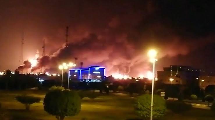 Image result for pictures of Saudi oil fields ablaze"