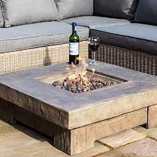 Fire rings, fire pit burner pans, complete fire pit kits with electronic ignition, battery ignition systems. Peaktop 35 Inch Square Retro Finish Propane Firepit Outdoor Gas Fire Pit Wooden With Lava Rock Cover Hf11501aa Uk Light Wood Amazon Co Uk Garden Outdoors