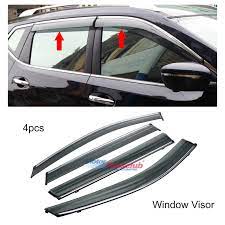 Motorfansclub 4pcs Window Visor Vent For Nissan Rogue 4 Door 2014 2018 Smoke Tint Trim Outside Mount Tape On Clip On Style Sun Rain G Nissan Rogue Nissan Tints