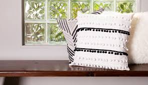 Black And White Striped Pillows Walmart Make Your Own Boho Pom Pom Pillow Walmart Com Walmart Com Pom Pom Pillows Pillows Spring Diy