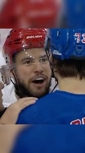 Matt Rempe and Tony DeAngelo have a nice FU Match in front of the net , 🎥:  @espn