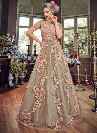 Only 2 available and it's in 5 people's carts. Buy Indian Beige Beauty Floral Embroidered Flared Anarkali Suit For Women Online In Usa Uk Canada Australia Germany New Zealand And Worldwide At Best Prices