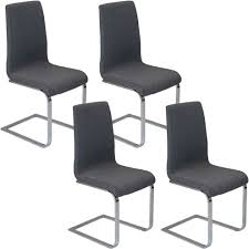 Its simple but elegant design makes it perfect for home, restaurant plus, ergonomic high curved back offers support for your spine. 4x Dining Chairs Grey Fabric Chrome Kitchen Dining Room Set Furniture Pair Padded On Onbuy