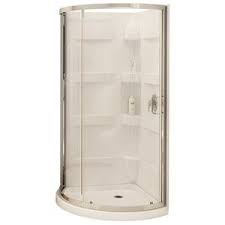 Maax Maax 76 In X H 34 In W X 34 In L White Round 3 Piece Corner Shower Kit Corner Shower Kits Corner Shower Shower Stall Enclosures