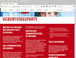 Tabelle mit fotos vom essen, preisen und einer beschreibung. Mc Donald S Kindergeburtstag Kindergeburtstag Dortmund