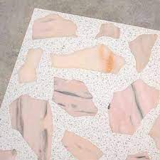 Maybe you would like to learn more about one of these? White Terrazzo Tile With Large Soft Pink Marble Chips From Mosaic Factory S Terrazzo Collection Marble Large M Terrazzo Tile Modern Terrazzo Terrazzo Flooring