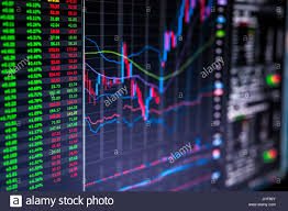 Stock Market Charts And Numbers Displayed On Trading Screen