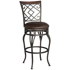 Swivel bar stools with back set of 2 adjustable counter height stool chair velvet bar high chair fit kitchen dining room club,blue. Hartley 30 Wood And Bronze Metal Swivel Bar Stool 4v936 Lamps Plus