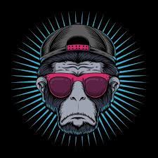 Monkey Head Eyeglasses Vector Illustration Animal Ape Art Png And Vector With Transparent Background For Free Download Monkey Illustration Vector Illustration Monkey Logo