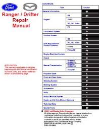 Ford Ranger Mazda Drifter Repair Manual Repair Manuals Ford Ranger Repair
