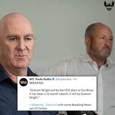 former gm and pies premiership player, graham wright, will become the new  ceo at carlton after a 12-month handover period — would pay good money to  fully know what happened at the