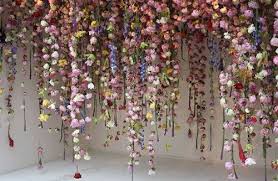 Hannahbort Paper Flowers Hanging Garland Flower Garlands