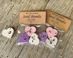 100 Personalized Wildflower Heart Seed Bomb Packet Favors 3 Etsy In 2020 Seed Bombs Seed Wedding Favors Seed Paper Favors