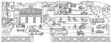 Fire station coloring page that you can customize and print for kids. Artstation Posters Coloring For Kids Fire Station Airport Transport Eurasia The Princesses Olga Zolotnyk