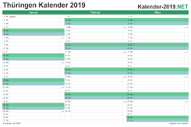 Kalender 2021 auch zum ausdrucken auf a4. Kalender 2019 Thuringen