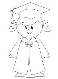 Kindergarten Graduate Girl Coloring Page Kindergarten Graduation Kindergarden Graduation Kindergarten Graduation Party