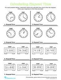calculate elapsed time worksheet education com