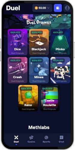 Zagraj w 8 oryginalnych gier Duel Casino z RTP 100%!