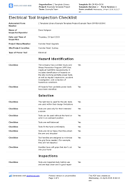 This is probably the most important part of a checklist. Electrical Tool Inspection Checklist Free To Use And Customisable