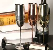 Chinese Factory Luxury Custom Champagne Glasses With Gold Metal Wine Glass  Champagne and Wine Glasses