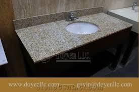 Which products in granite bathroom vanity tops are exclusive to the home depot? Rusty Yellow G682 Golden Peach China Granite Bathroom Vanity Top Wt Ceramic Sink Stonecontact Com