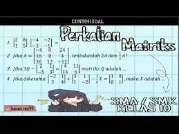 Perkalian Matriks Youtube Perkalian Sma