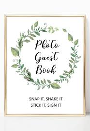 Greenery Photo Guest Book Sign Printable Garden Wedding Ideas Wedding Guestbook Sign From Pink S Wedding Guest Book Sign Polaroid Guest Book Photo Guest Book