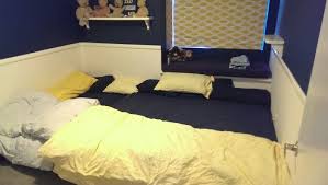 Our Cosleeping Family Bed Pick The Smallest Room In The House And Add Mattresses One King And One Twin Enough Family Bed Cosleeping Bedroom Relaxing Bedroom