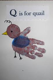 Birds That Start With The Letter Q Quail Handprint Preschool Letter Crafts Letter A Crafts Handprint Crafts