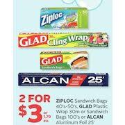 Please subscribe almost to 300! Rexall Ziploc Sandwich Bags Glad Plastic Wrap Or Sandwich Bags Or Alcan Aluminum Foil Redflagdeals Com